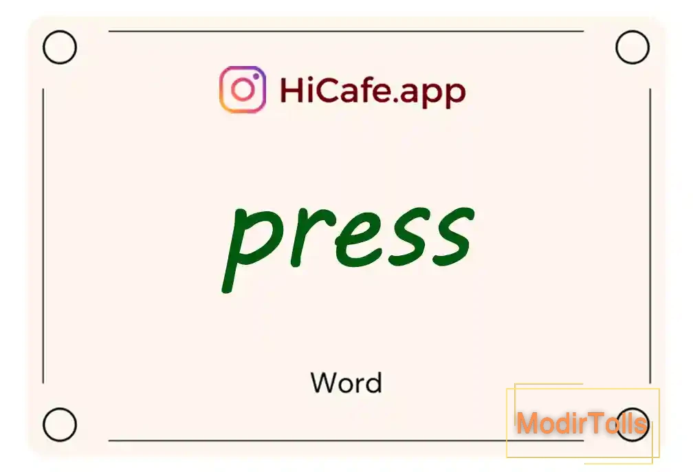 Meaning and usage of press word