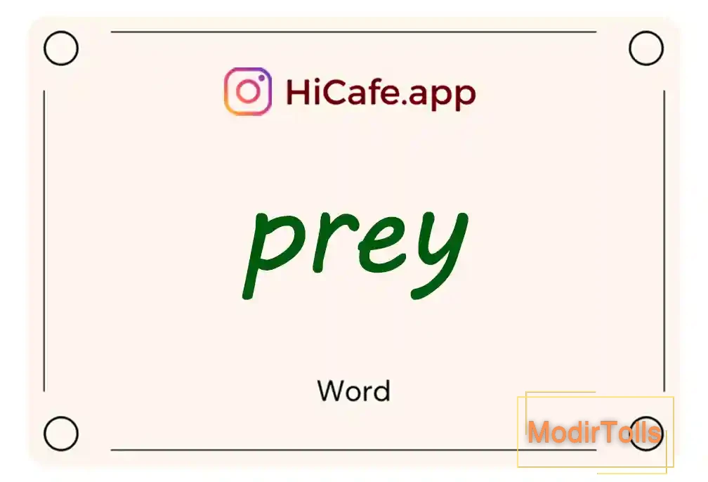 Meaning and usage of prey word