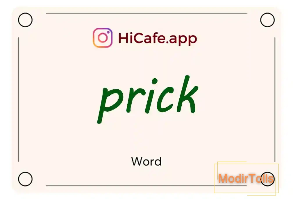 Meaning and usage of prick word