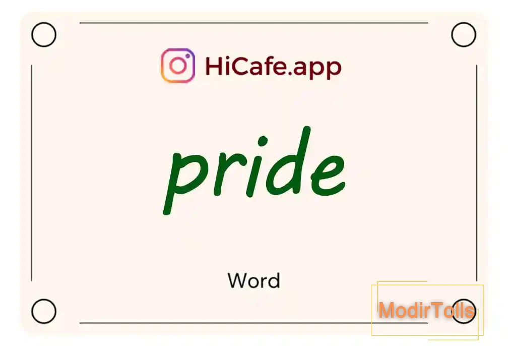 Meaning and usage of pride word