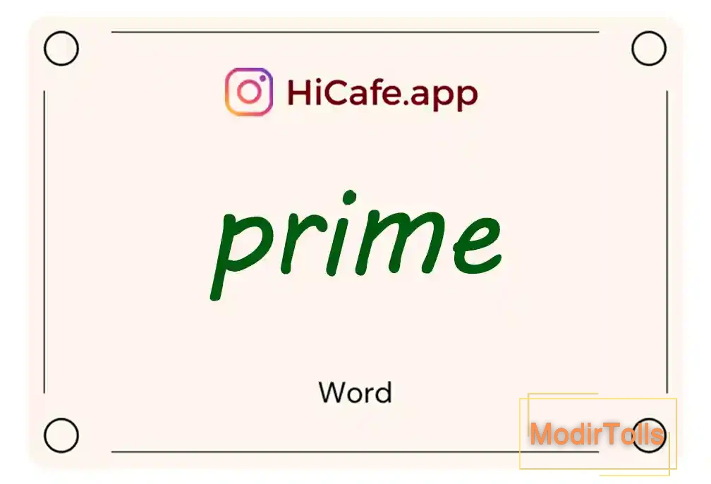 Meaning and usage of prime word