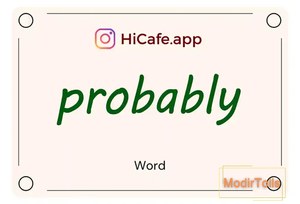 Meaning and usage of probably word