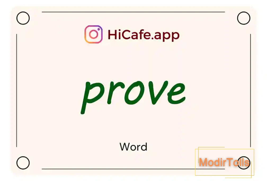 Meaning and usage of prove word