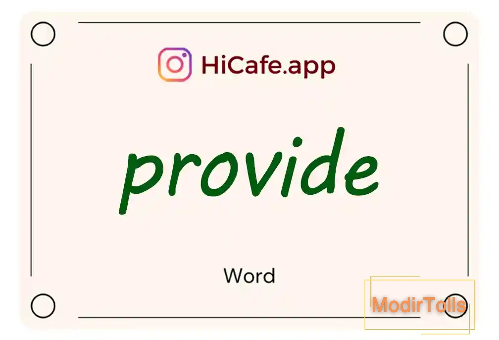Meaning and usage of provide word