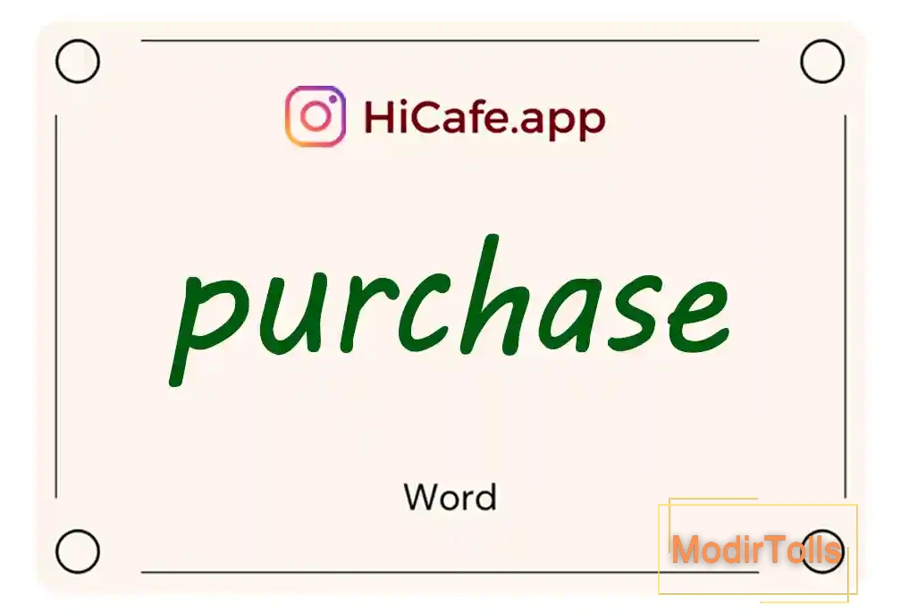 Meaning and usage of purchase word