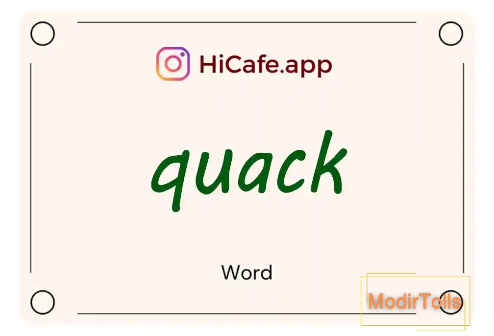 Meaning and usage of quack word