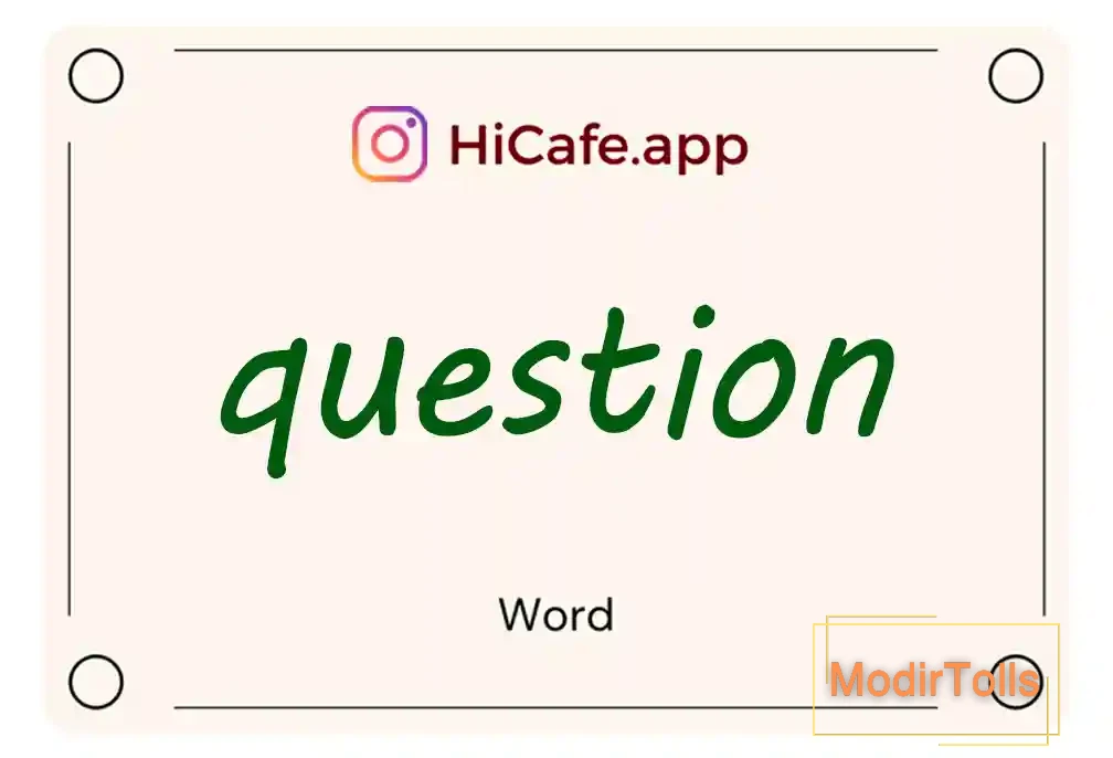Meaning and usage of question word