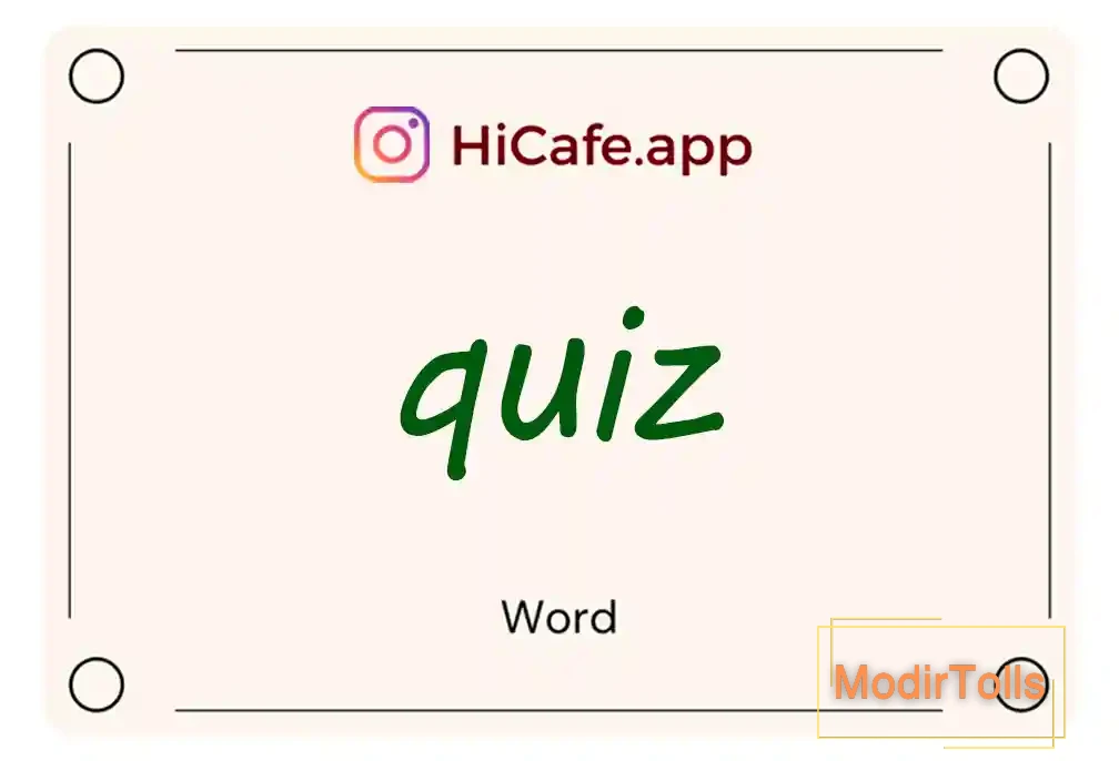 Meaning and usage of quiz word