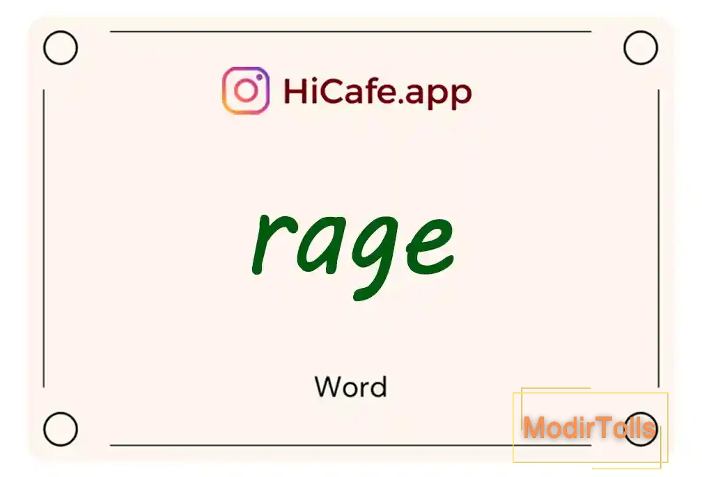 Meaning and usage of rage word