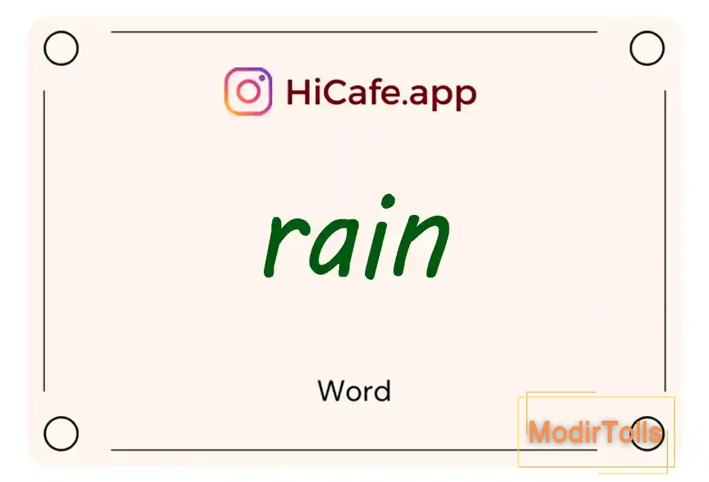 Meaning and usage of rain word