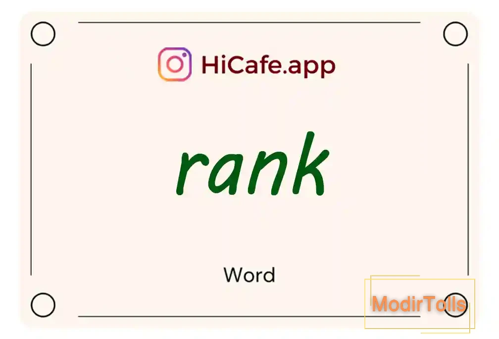 Meaning and usage of rank word