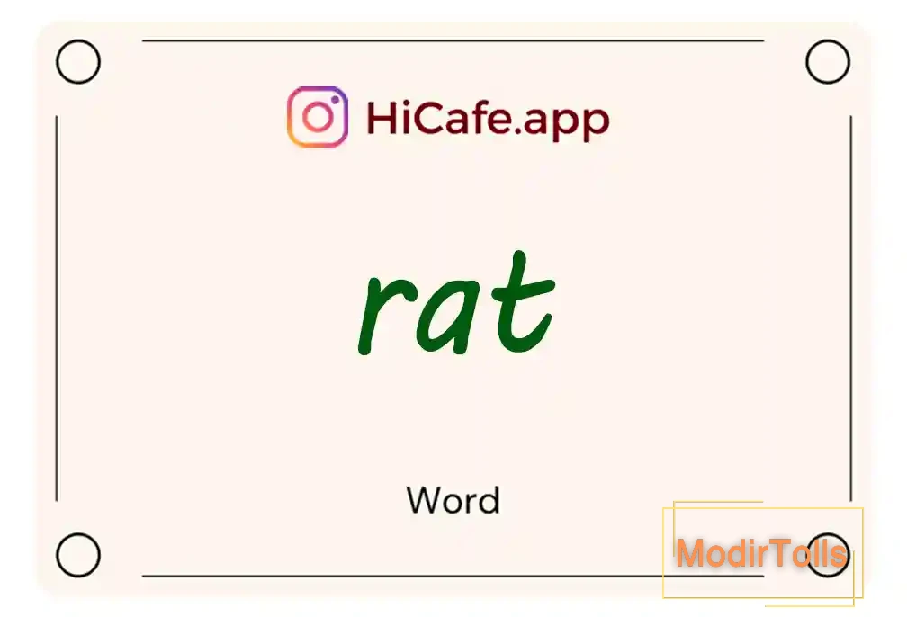 Meaning and usage of rat word