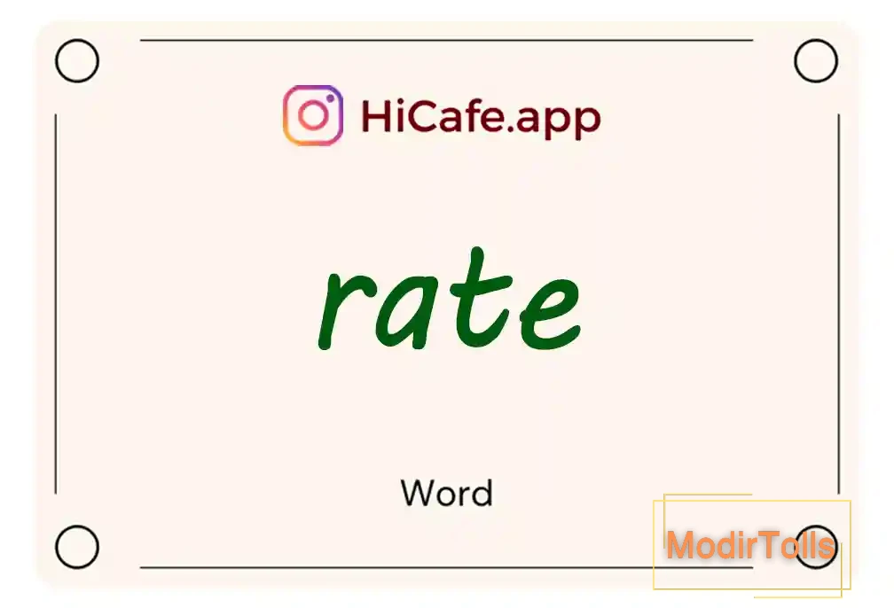 Meaning and usage of rate word