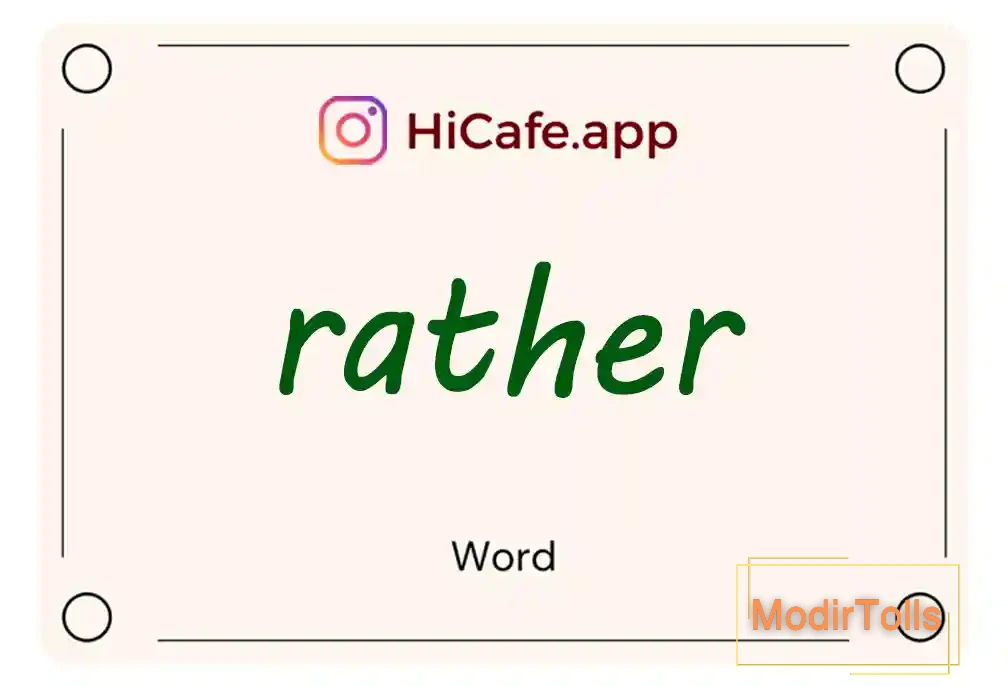 Meaning and usage of rather word