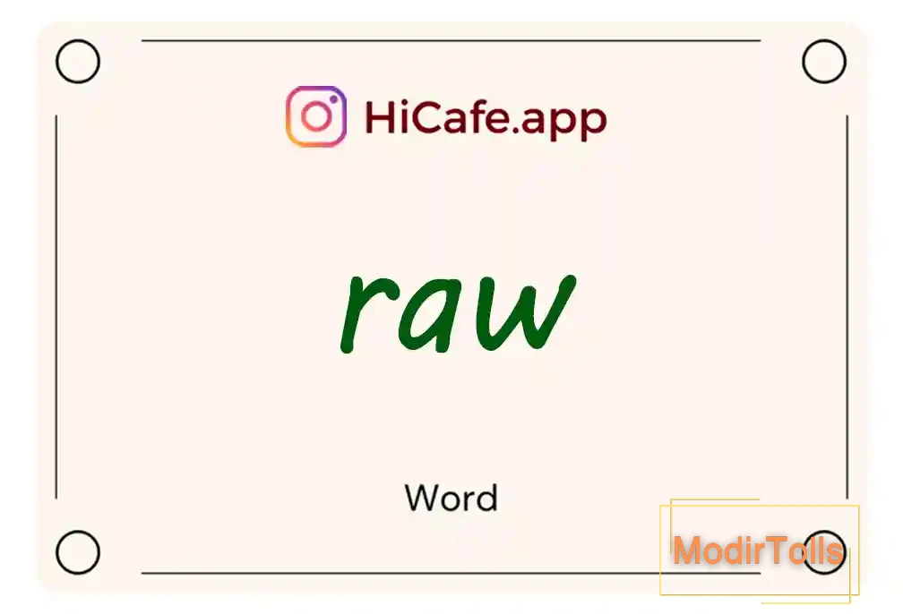 Meaning and usage of raw word
