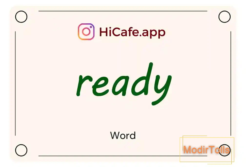 Meaning and usage of ready word