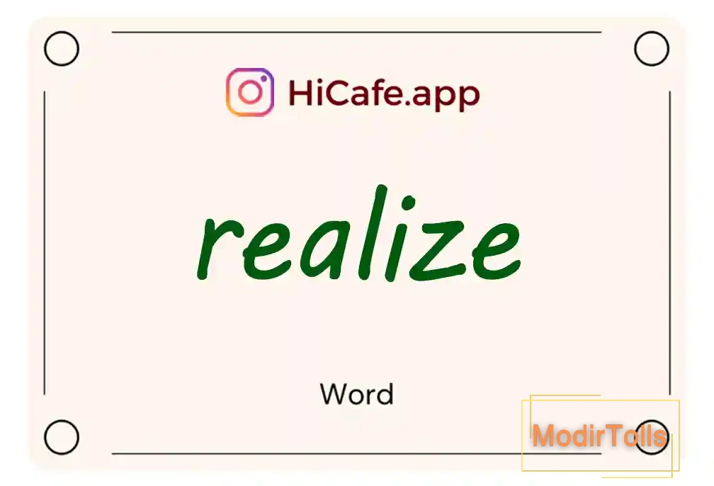 Meaning and usage of realize word