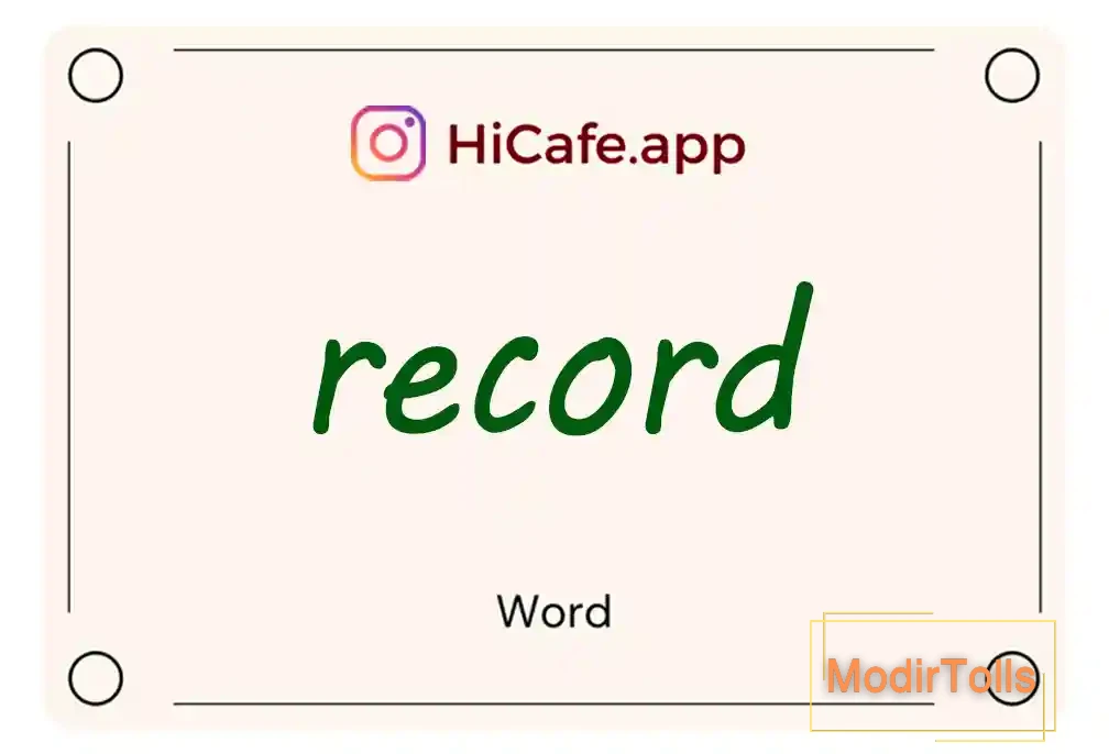 Meaning and usage of record word