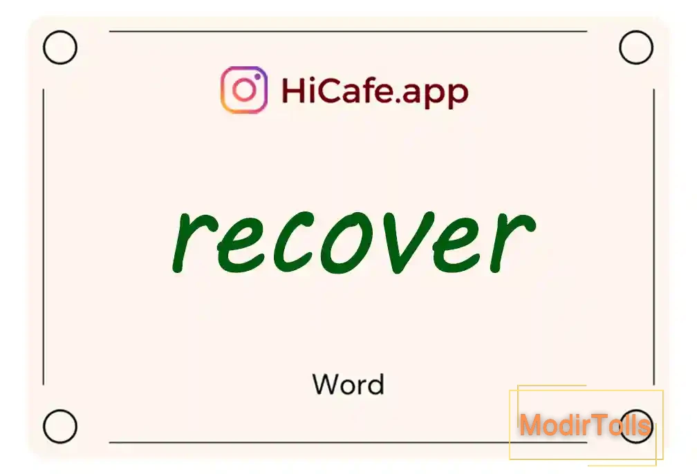 Meaning and usage of recover word