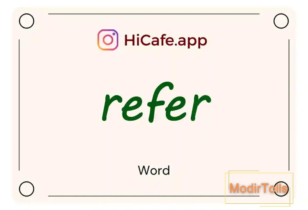 Meaning and usage of refer word