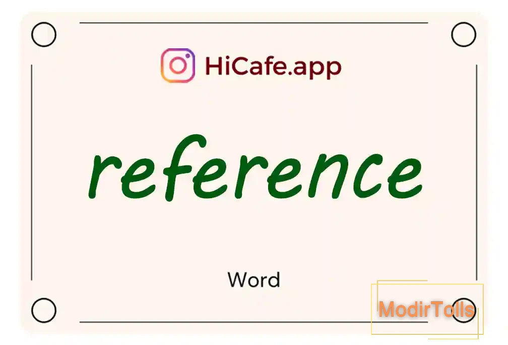 Meaning and usage of reference word