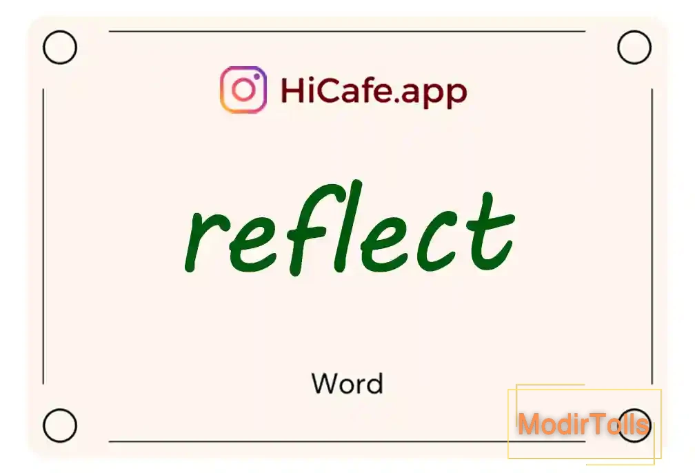Meaning and usage of reflect word