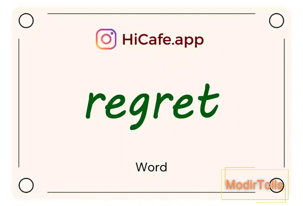 Meaning and usage of regret word