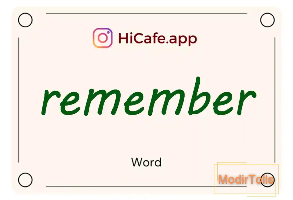 Meaning and usage of remember word