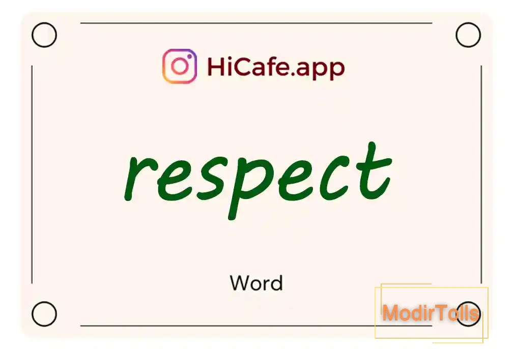 Meaning and usage of respect word