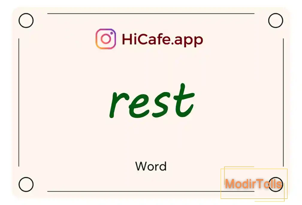 Meaning and usage of rest word