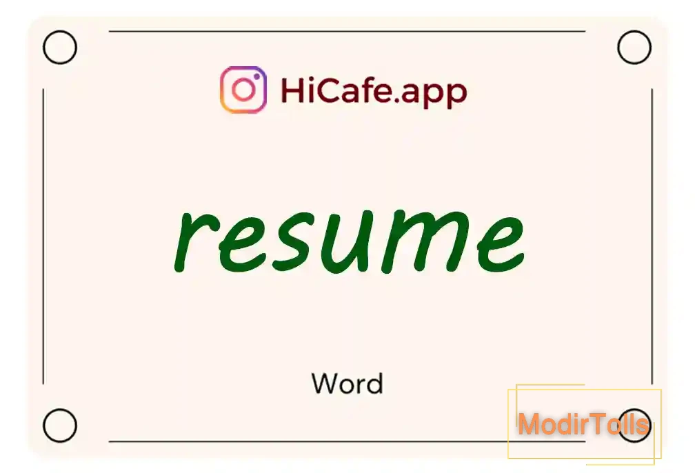 Meaning and usage of resume word