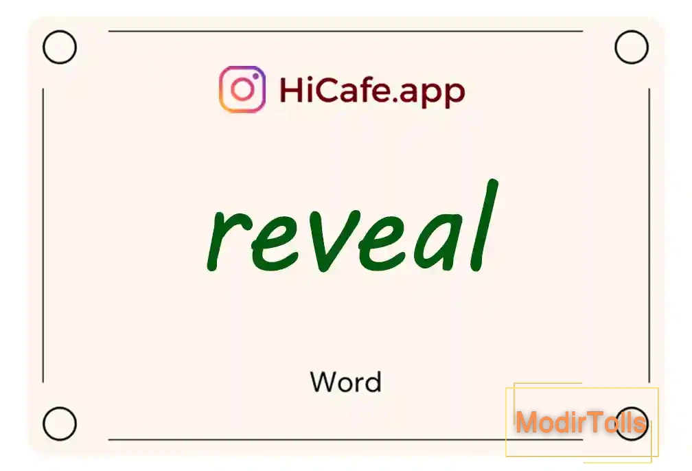 Meaning and usage of reveal word