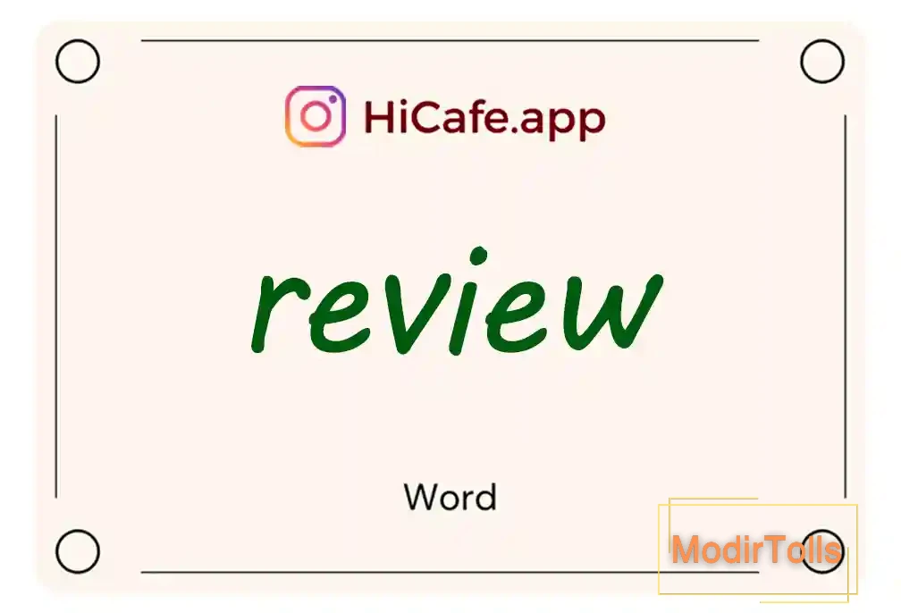 Meaning and usage of review word