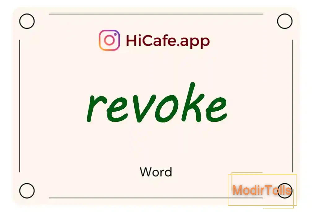 Meaning and usage of revoke word