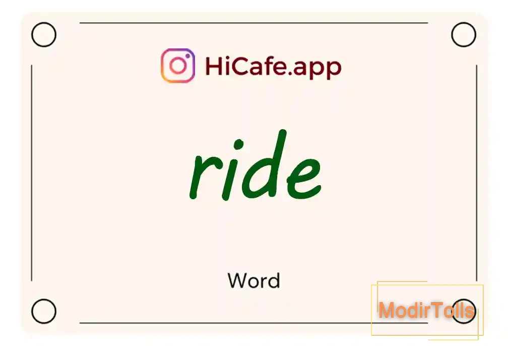 Meaning and usage of ride word