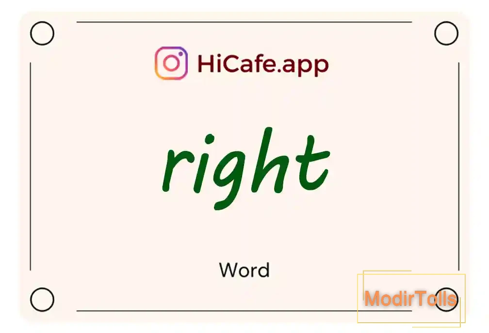 Meaning and usage of right word