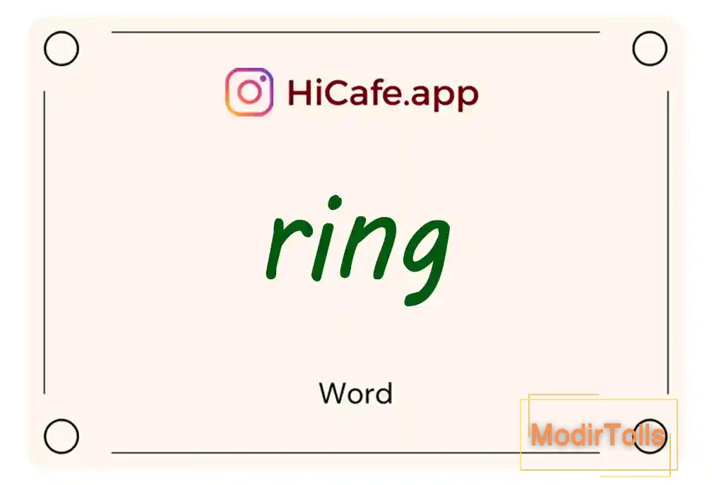 Meaning and usage of ring word