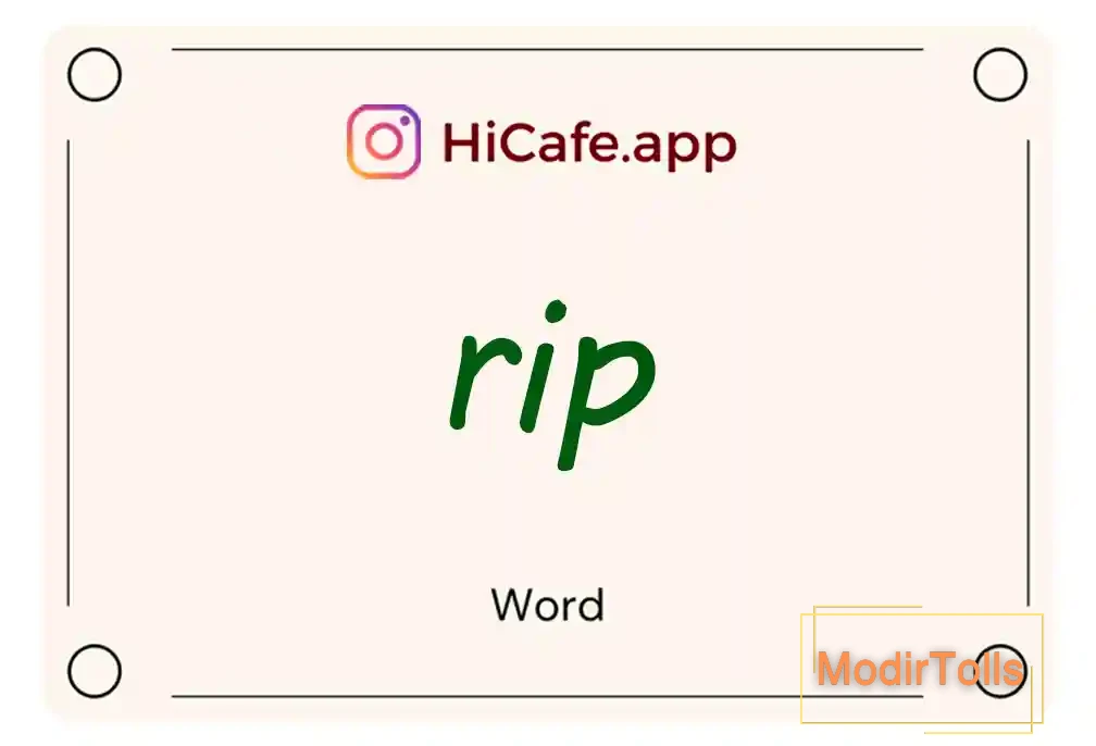 Meaning and usage of rip word