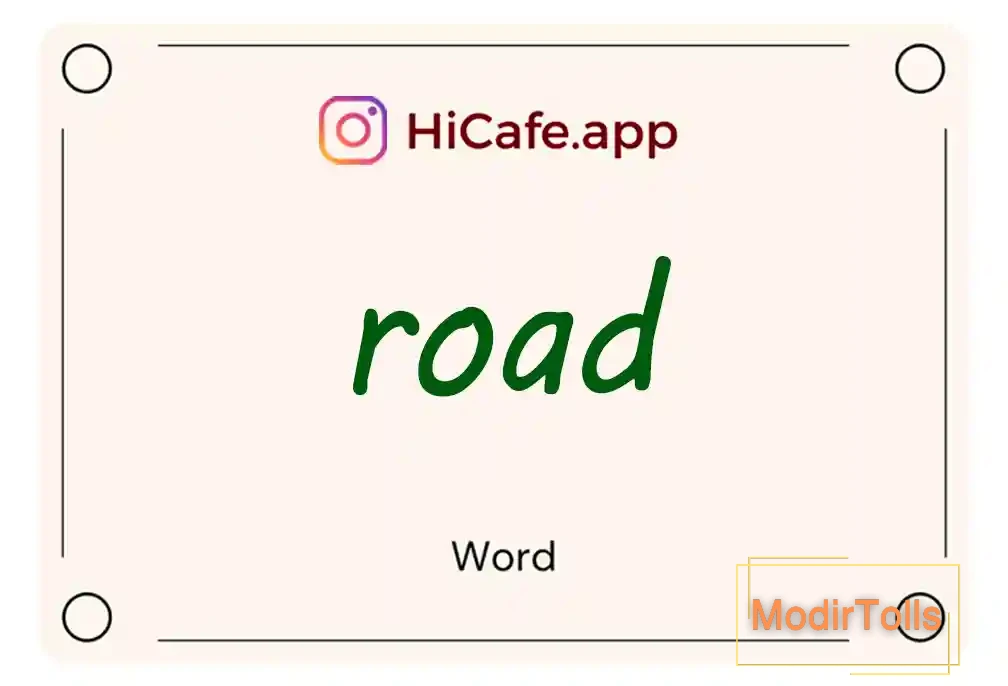 Meaning and usage of road word