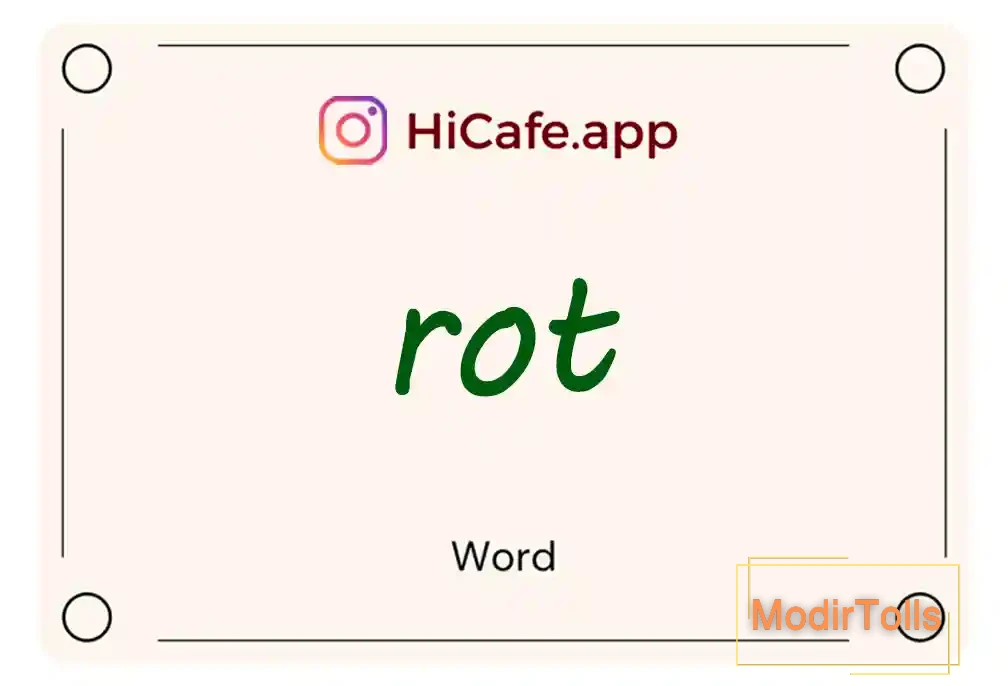 Meaning and usage of rot word