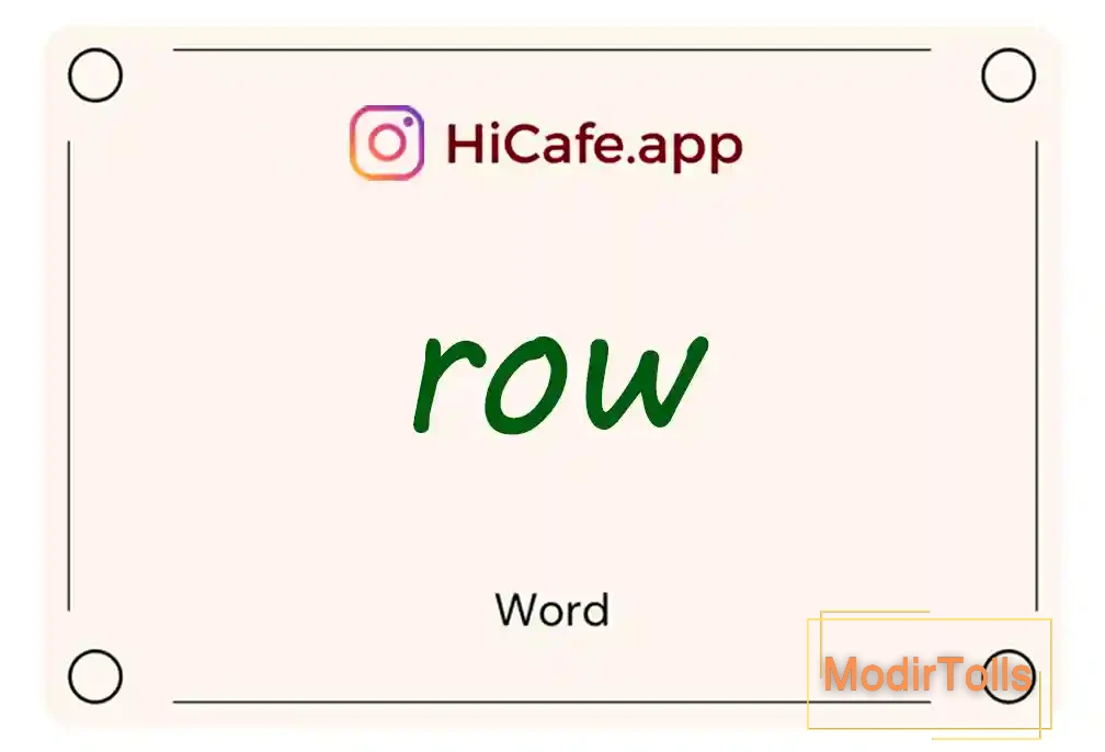 Meaning and usage of row word