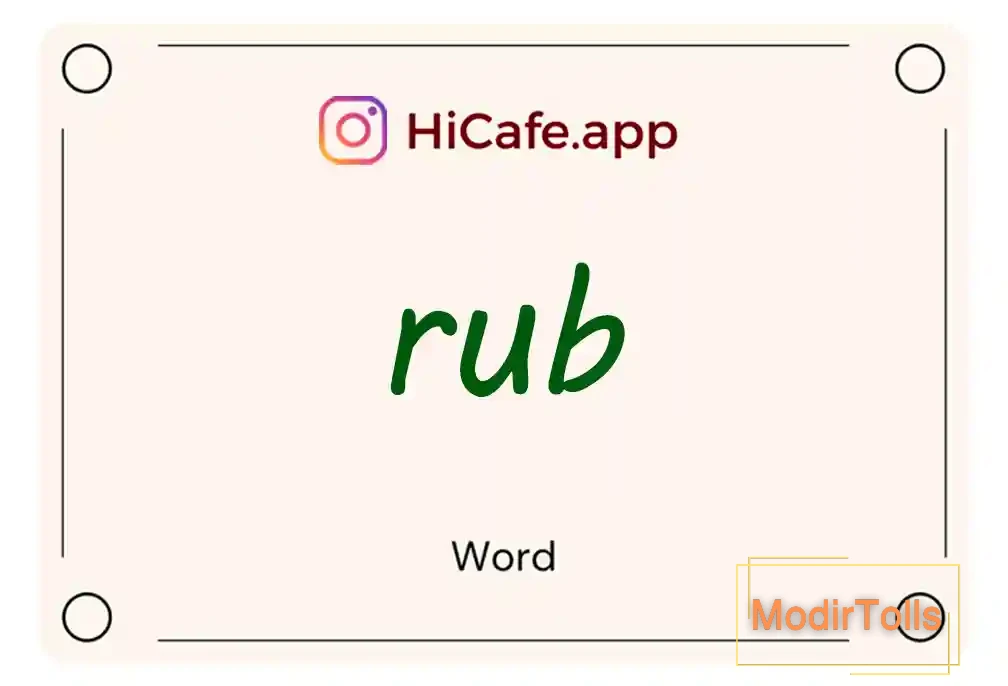 Meaning and usage of rub word