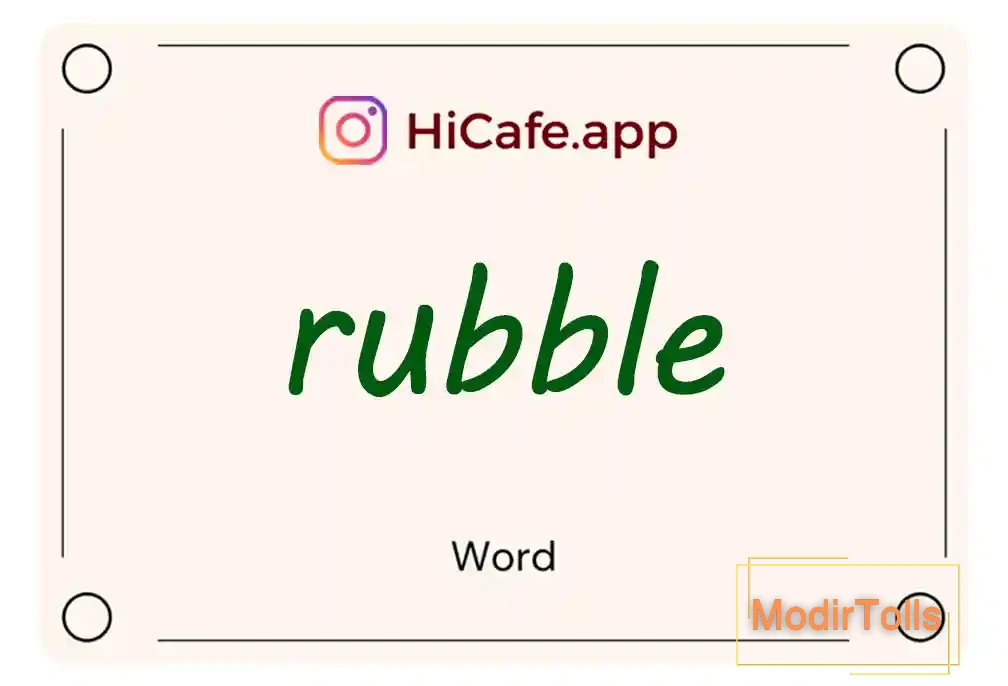 Meaning and usage of rubble word