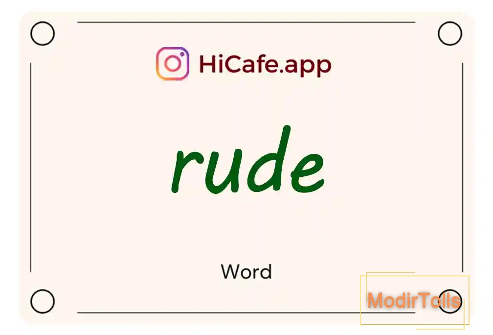 Meaning and usage of rude word