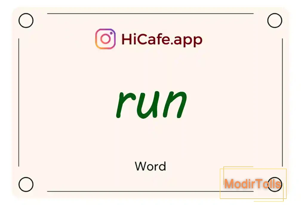 Meaning and usage of run word