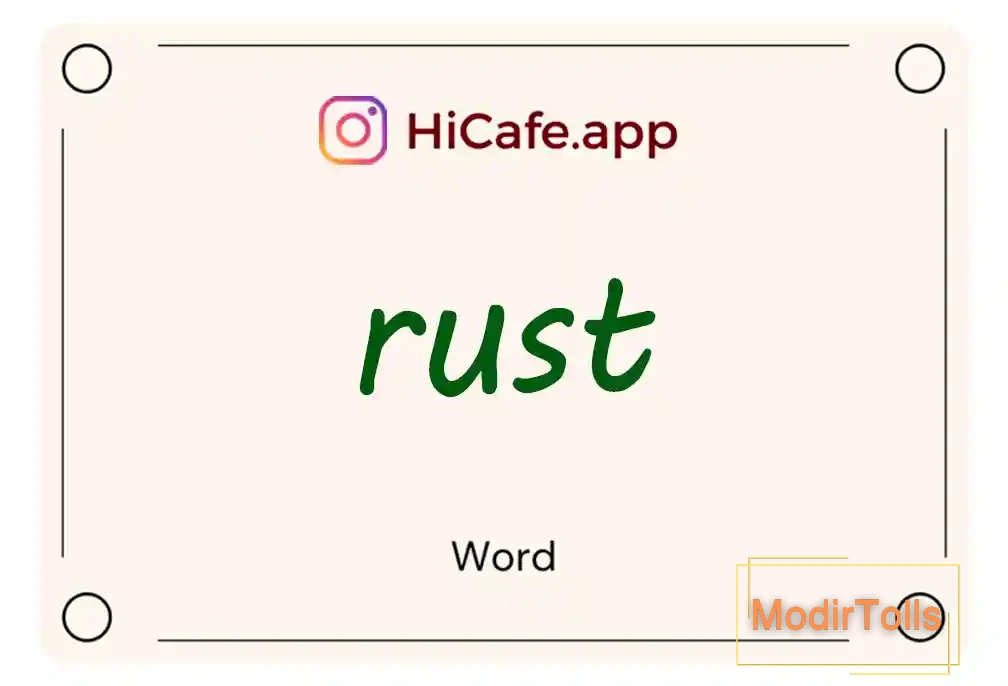 Meaning and usage of rust word