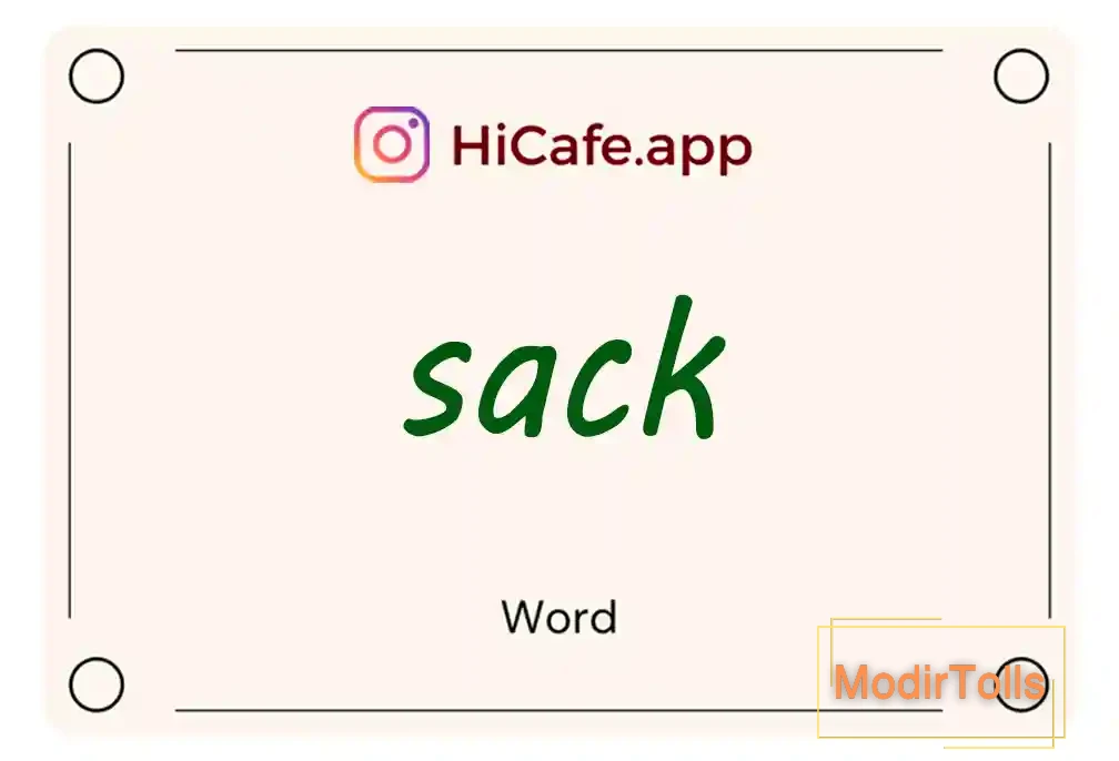 Meaning and usage of sack word