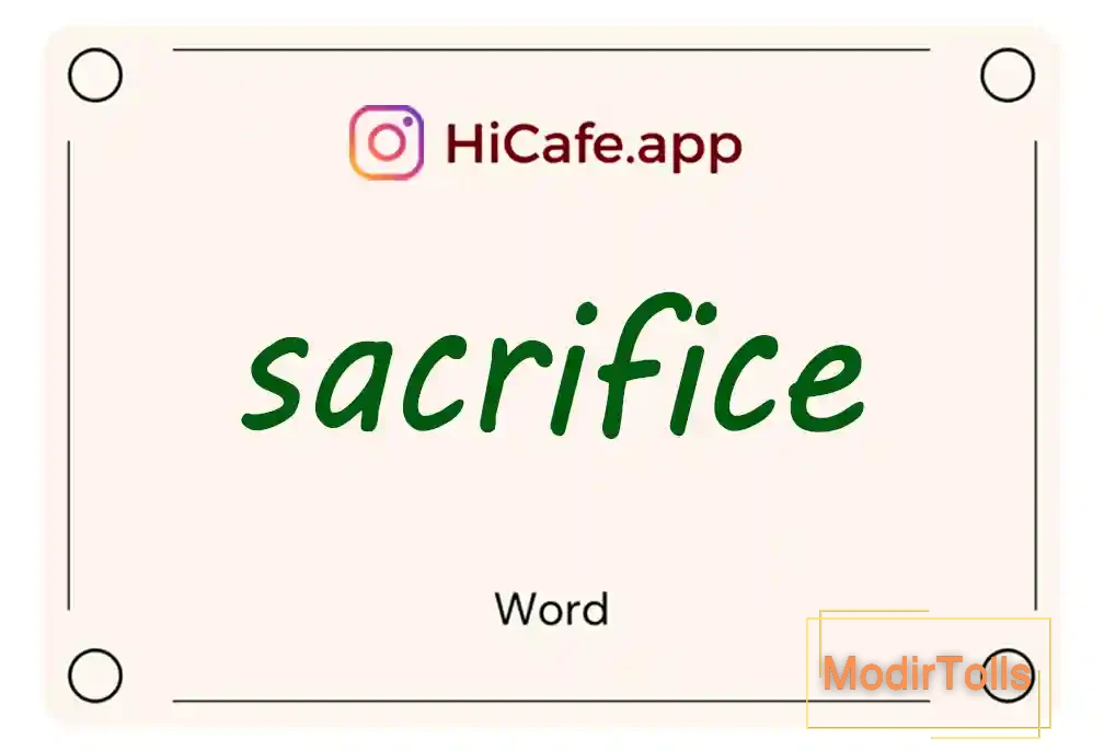 Meaning and usage of sacrifice word