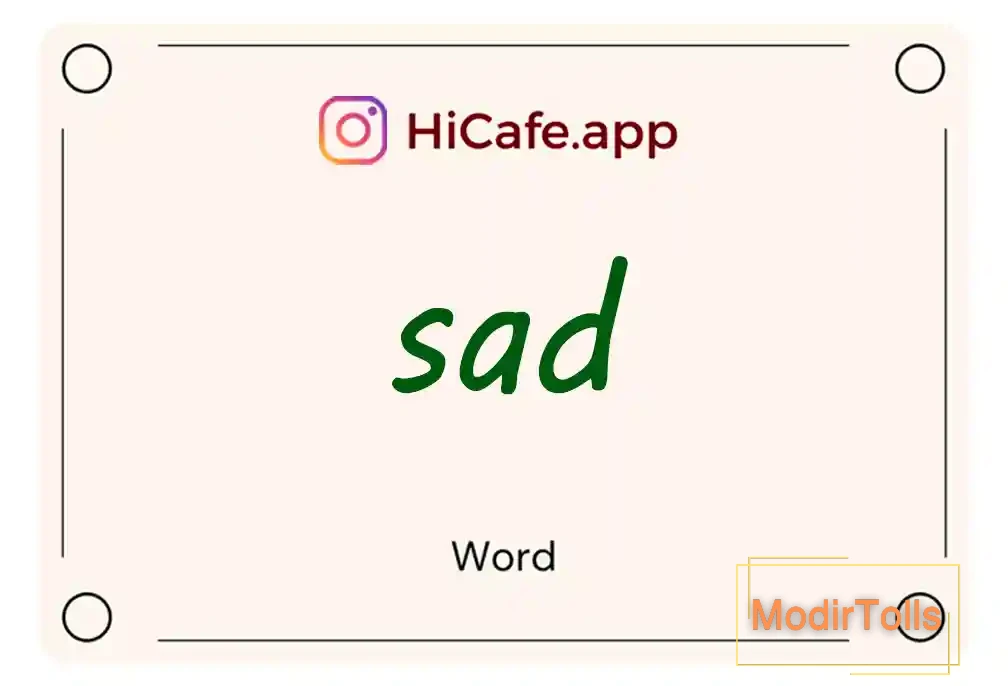 Meaning and usage of sad word