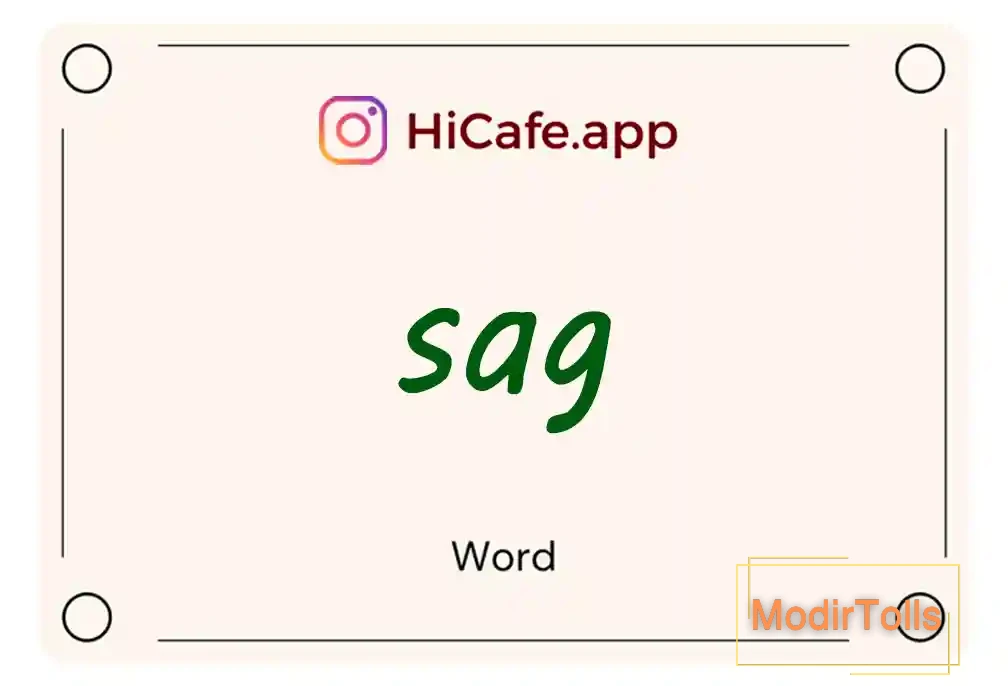 Meaning and usage of sag word